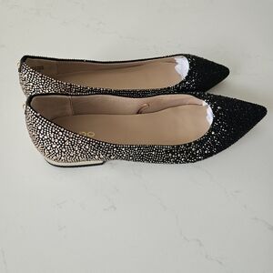 Aldo Black Rose Gold Crystal Ballerina Flats 10